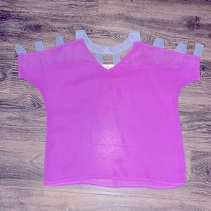 Ya Los Angeles Purple and Grey Shoulder cutout top Medium